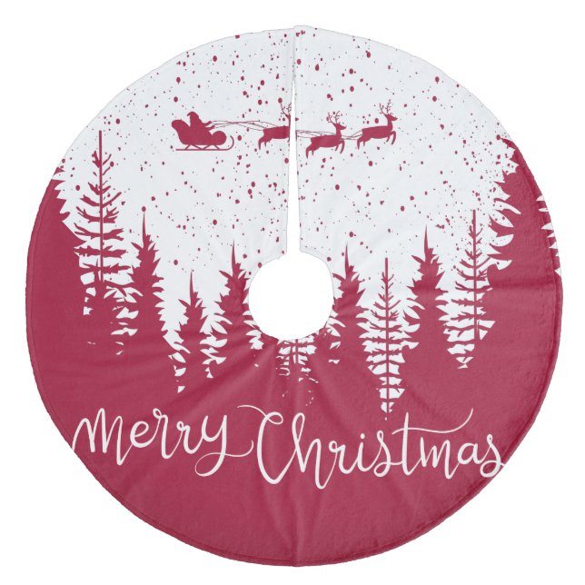 Snöflingor Ren Julglad Julgransmatta Fleece (Framsidan)