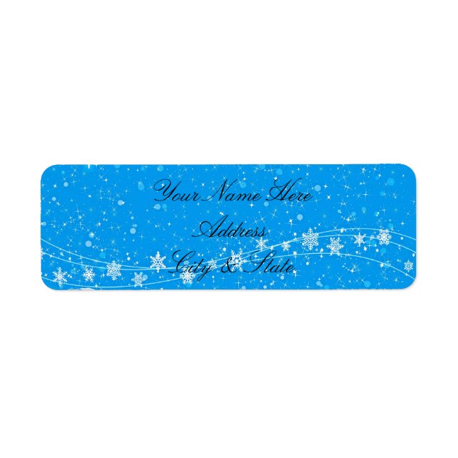 Snöflingor Returadress Etikett (Framsidan)