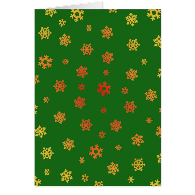 Snöflingor (Röda & Guld) [Julens Mönster] Hälsningskort (Framsidan)