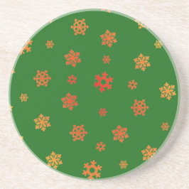 Snöflingor (Röda & Guld) [Julens Mönster] Underlägg