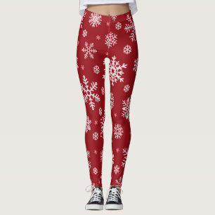 Snöflingor, röddekoration, jul mönster. leggings