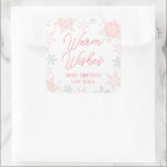 Snöflingor Rosa & Glitter Silver julgåva Fyrkantigt Klistermärke<br><div class="desc">Det här klistermärket har helt enkelt en elegant snöflingdesign i rosa och silver glitter. Ytterligare alternativ för färg samt insamling av samordningsprodukter finns i vår butik, zazzle.com/store/doodlelulu. Kontakta oss om du behöver den här designen för en specifik produkt för att skapa ditt eget unika matchande objekt! Tack så mycket för...</div>