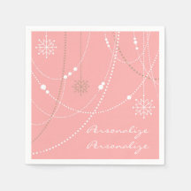 Snöflingor rosa mitten av seklet elegant vinter sö