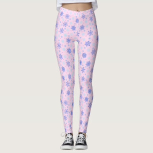 Snöflingor Rosa Pastel Rosa Elegant Snyggt Girly Leggings