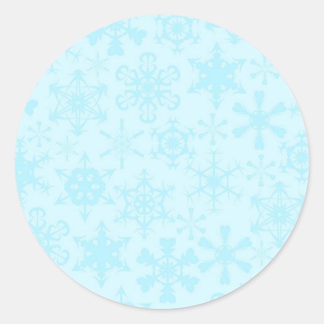 Snöflingor Runt Klistermärke (Framsida)