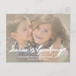 Snöflingor Säsonhälsningar Fotoeffektvykort Helg Vykort