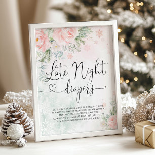  snöflingor Sent nattblöjor Poster