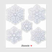 Snöflingor Silver Glitter Blek Blue