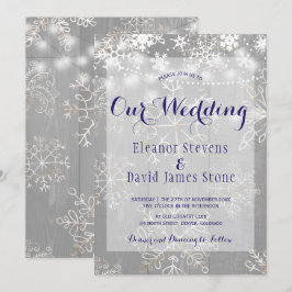 Snöflingor silver ljus, bröllop inbjudningar