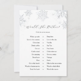 Snöflingor skulle hon hellre spela kort än spela k