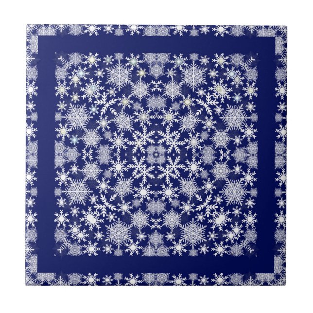 Snöflingor Snöre Kakelplatta (Framsidan)
