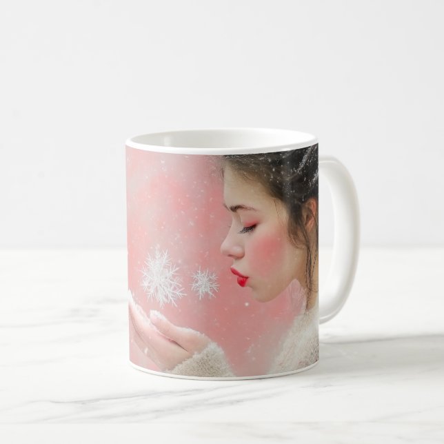 Snöflingor som blåser kaffemugg (Framsida höger)
