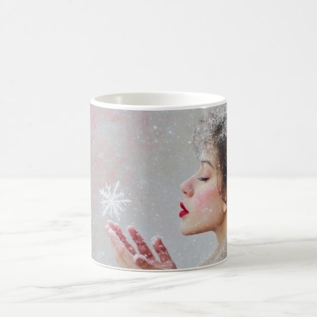 Snöflingor som blåser kaffemugg (Center)