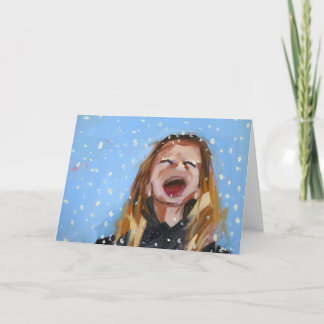 snöflingor som stannar på min näsa och på ögonfran helgkort
