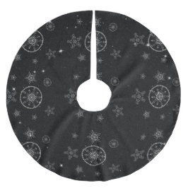 Snöflingor Sparkles Glitter Black-Chicen Julgransmatta Borstad Polyester