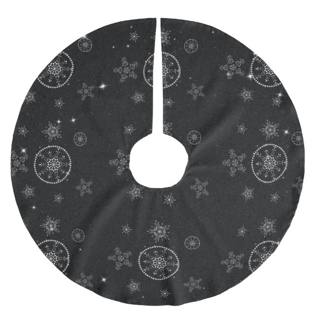 Snöflingor Sparkles Glitter Black-Chicen Julgransmatta Borstad Polyester (Framsidan)
