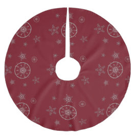 Snöflingor Sparkles Glitter Red-Chicen Julgransmatta Borstad Polyester