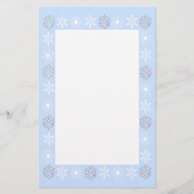 Snöflingor Stationery Brevpapper (Framsida)