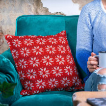 Snöflingor Sticka vid jul Red White Winter Helgdag