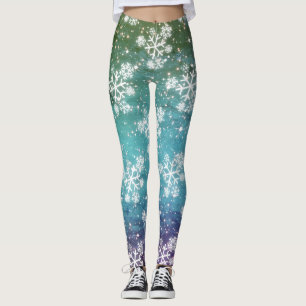 Snöflingor & stjärnor (redigerbart) leggings