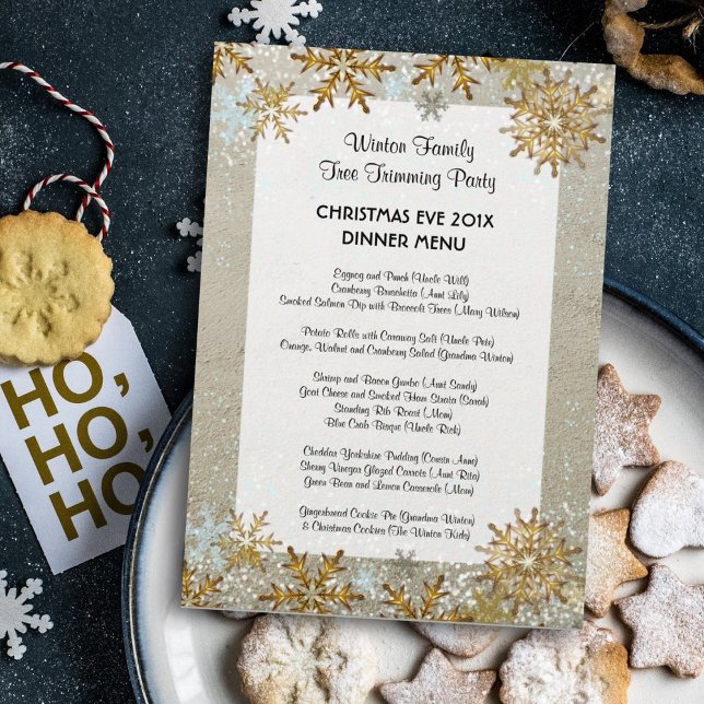 Snöflingor Strand Sand Kust Jul Meny (Skapare uppladdad)