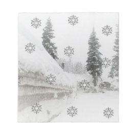 snöflingor svart och vitt anteckningsblock