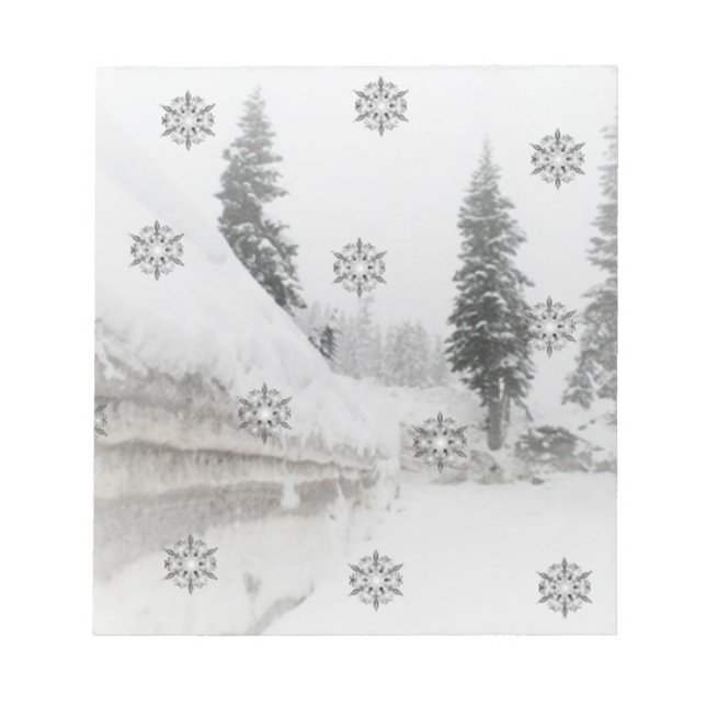 snöflingor svart och vitt anteckningsblock (Framsida)