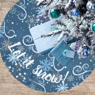 Snöflingor Swirls och Sparkles Julgransmatta Borstad Polyester