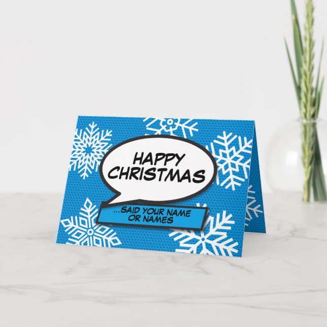 Snöflingor Tal Bubble Roligt Retro Tecknad Bok Kort (Framsida)