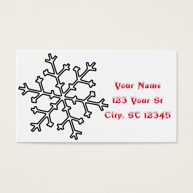 Snöflingor Thunder_Cove Visitkort (Framsidan)