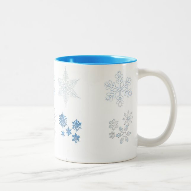 Snöflingor Två-Tonad Mugg (Höger)