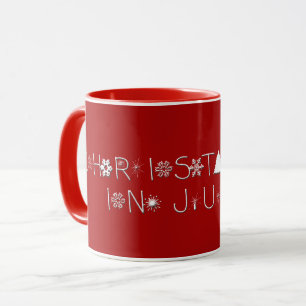 Snöflingor Typografi Julen i juli Mugg