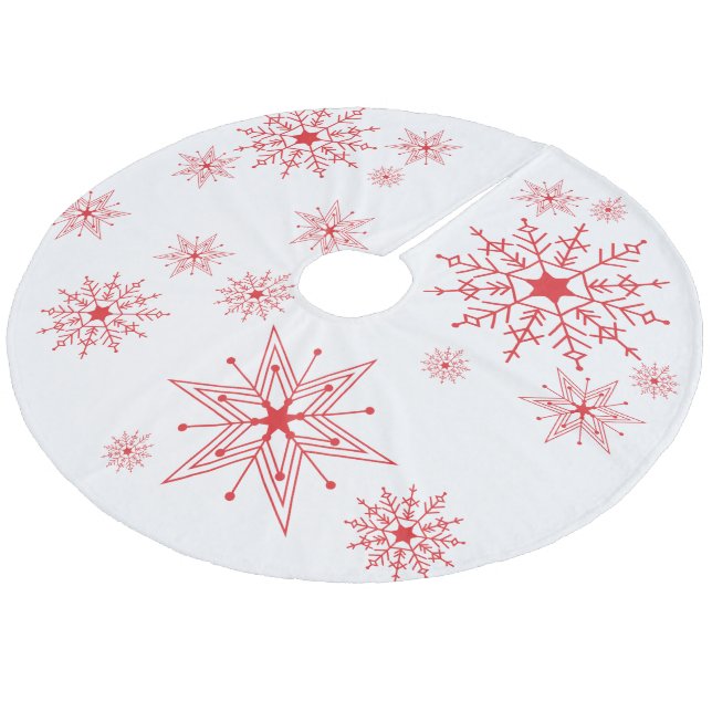 Snöflingor Ull Träd Skirt Julgransmatta Fleece (Vinklad)