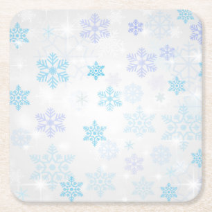 Snöflingor Underlägg Papper Kvadrat