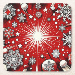Snöflingor Underlägg Papper Kvadrat