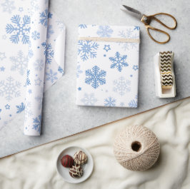Snöflingor. Vackra Winter Wrapping Papper Presentpapper