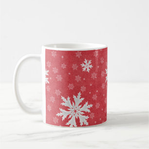 Snöflingor vid inbjudan till jul i Kväll Kaffemugg