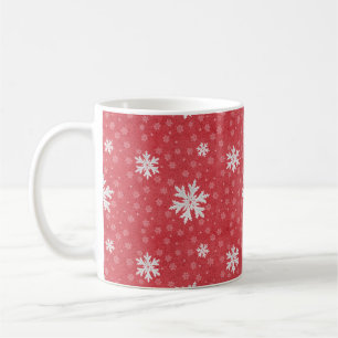 Snöflingor vid inbjudan till jul i Kväll Kaffemugg