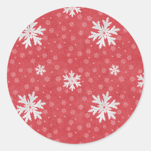 Snöflingor vid inbjudan till jul i Kväll Runt Klistermärke