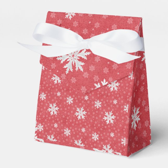Snöflingor vid julinbjudan till Kväll Napkins Tis Presentaskar (Framsidan Sidan)