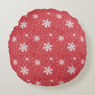 Snöflingor vid julinbjudan till Kväll Napkins Tis Rund Kudde