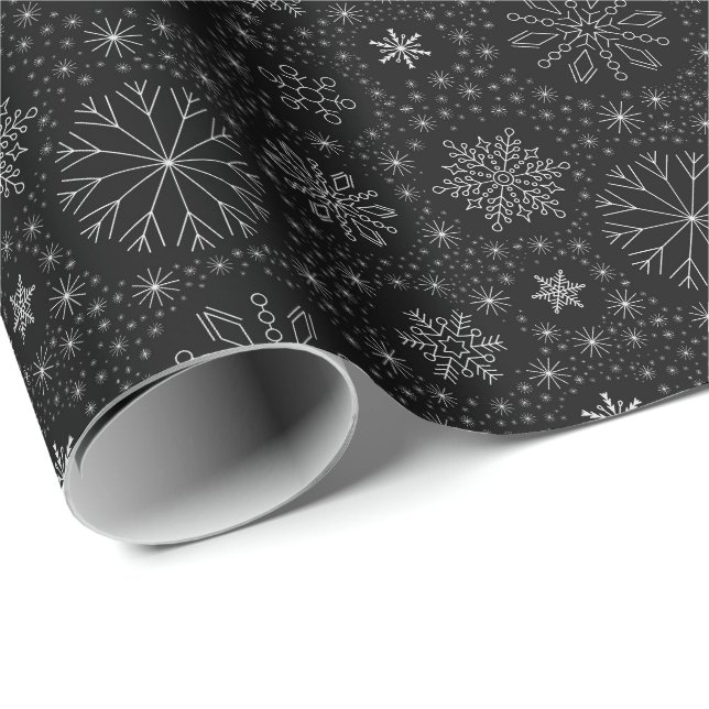 Snöflingor Vintage jul Presentpapper (Rullad Hörn)
