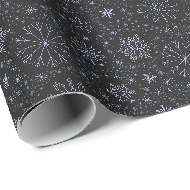 Snöflingor Vintage Jul Presentpapper (Rullad Hörn)