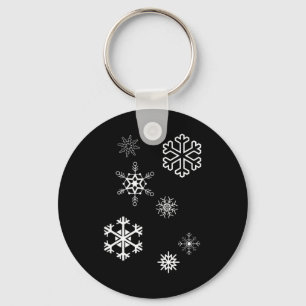 Snöflingor vinter är här och Snö Nyckelring