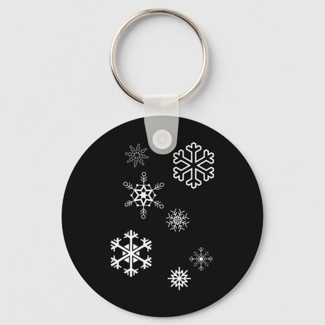 Snöflingor vinter är här och Snö Nyckelring (Framsida)