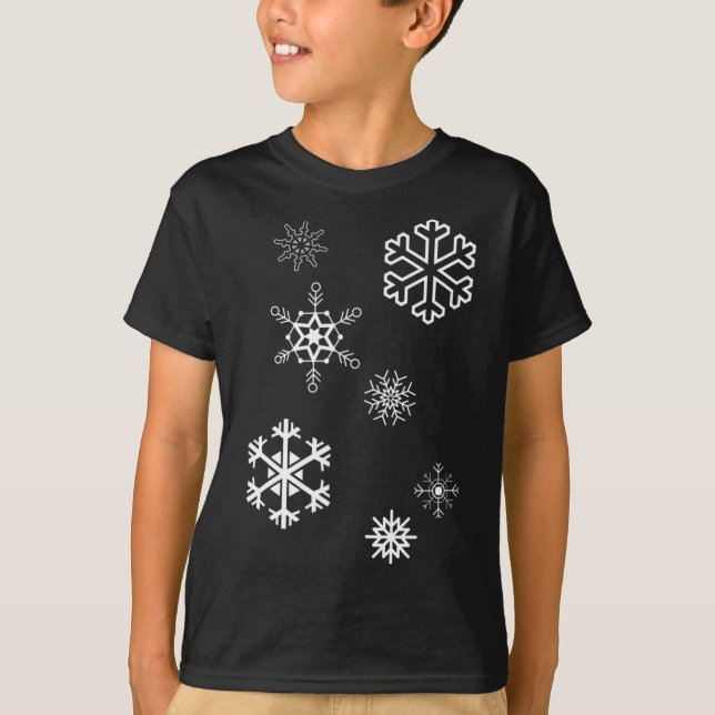 Snöflingor vinter är här och Snö T Shirt (Framsida)