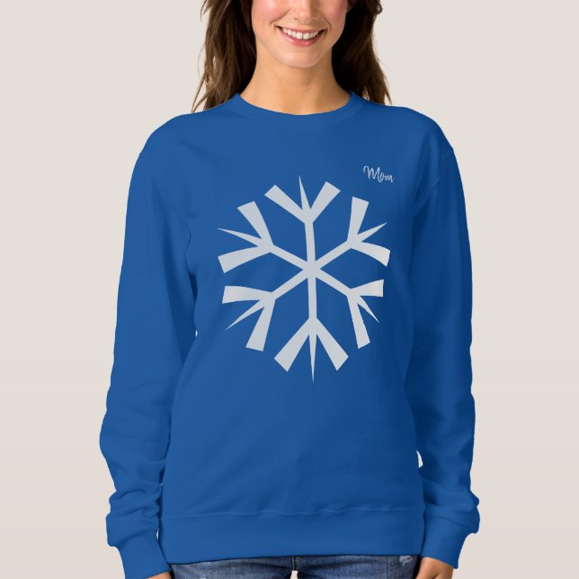 Snöflingor Vinter Blue Sweater T Shirt (Framsida)