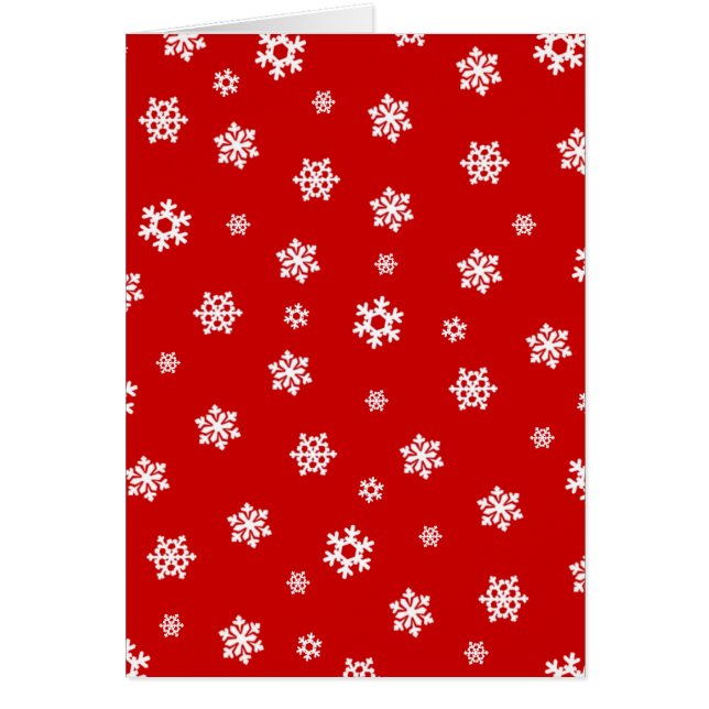 Snöflingor (Vit) [Jul Mönster] Hälsningskort (Framsidan)