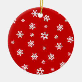 Snöflingor (Vit) [Jul Mönster] Julgransprydnad Keramik