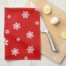 Snöflingor (Vit) [Jul Mönster] Kökshandduk